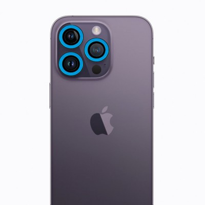iphone 13 Pro Neon Fosforlu Kamera Lens - Mavi