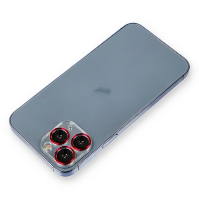 iphone 11 Pro Metal Kamera Lens Koruma Cam - Kırmızı