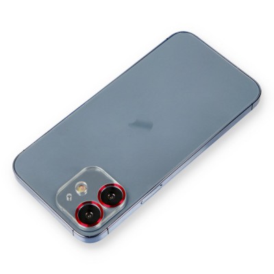 iphone 12 Metal Kamera Lens Koruma Cam - Kırmızı