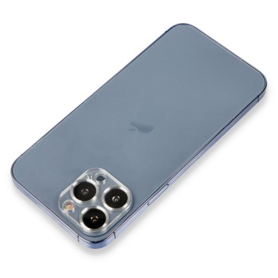 iphone 12 Pro Metal Kamera Lens Koruma Cam - Gümüş