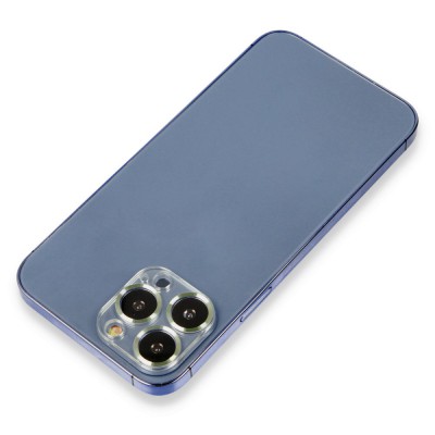 iphone 12 Pro Metal Kamera Lens Koruma Cam - Açık Yeşil