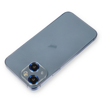 iphone 14 Plus Metal Kamera Lens Koruma Cam - Mavi