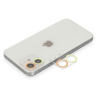 iphone 11 Renkli Kamera Lens Koruma Cam - Sarı-turuncu
