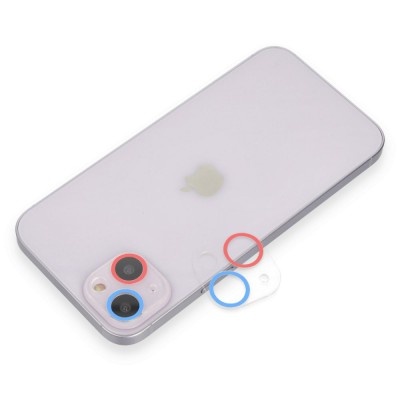 iphone 13 Renkli Kamera Lens Koruma Cam - Pembe-mavi