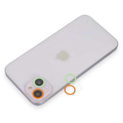 iphone 13 Renkli Kamera Lens Koruma Cam - Turuncu-yeşil