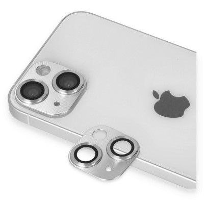 iphone 13 Pers Alüminyum Kamera Lens - Gümüş
