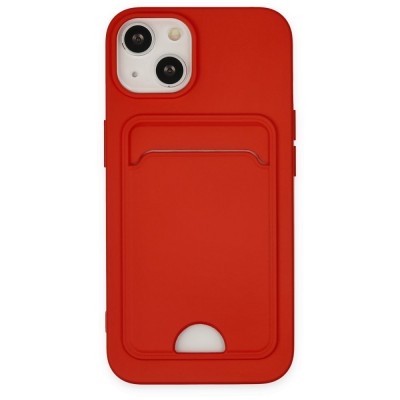 iphone 15 Kılıf Kelvin Kartvizitli Silikon - Kırmızı