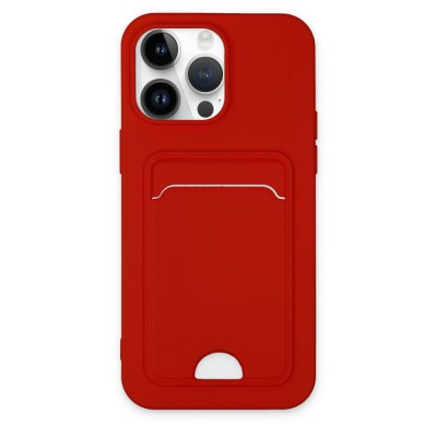 iphone 15 Pro Max Kılıf Kelvin Kartvizitli Silikon - Kırmızı