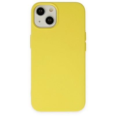 iphone 15 Kılıf Nano içi Kadife  Silikon - Sarı