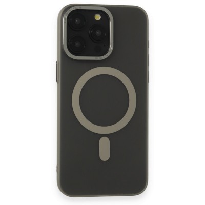 iphone 15 Pro Kılıf Lodos Magneticsafe Mat Kapak - Titan Gri