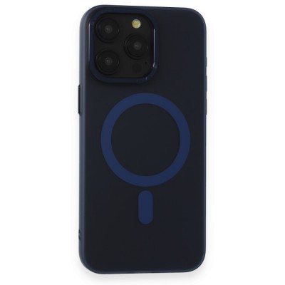 iphone 15 Pro Max Kılıf Lodos Magneticsafe Mat Kapak - Mavi