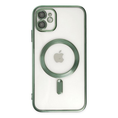 iphone 11 Kılıf Kross Magneticsafe Kapak - Koyu Yeşil
