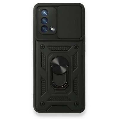 Oppo A74 4g Kılıf Pars Lens Yüzüklü Silikon - Siyah
