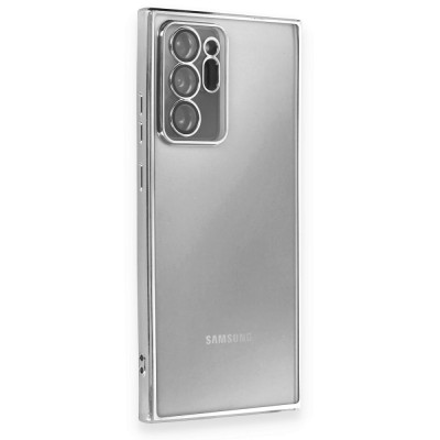 Samsung Galaxy Note 20 Ultra Kılıf Razer Lensli Silikon - Gümüş