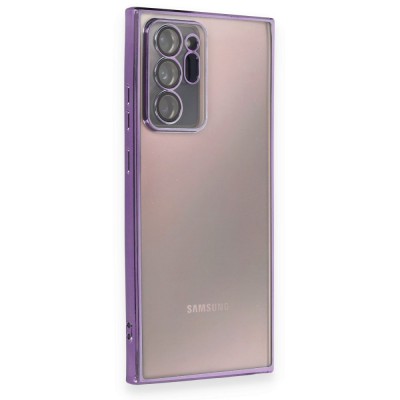 Samsung Galaxy Note 20 Ultra Kılıf Razer Lensli Silikon - Mor