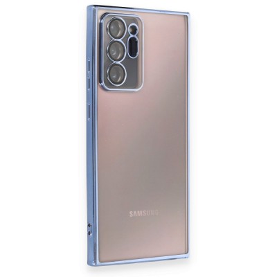 Samsung Galaxy Note 20 Ultra Kılıf Razer Lensli Silikon - Açık Mavi