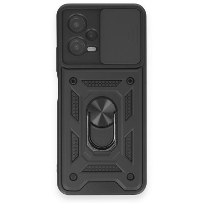 Xiaomi Poco X5 5g Kılıf Pars Lens Yüzüklü Silikon - Siyah